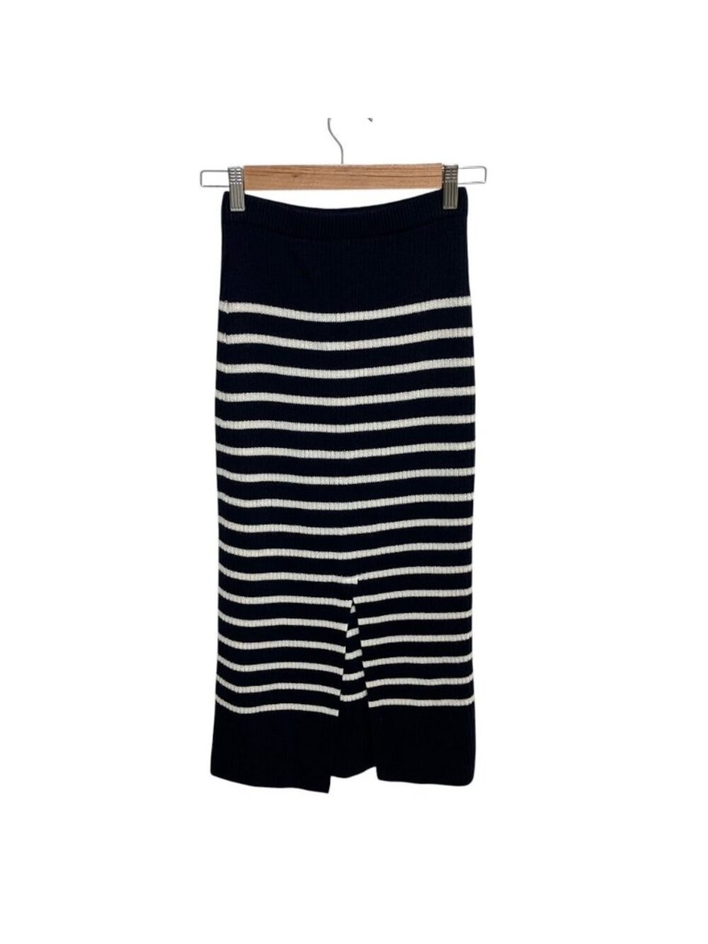 Dior Bee Embroidered Border Rib Knit Easy Skirt Navy Spring Summer Fall 38 - Picture 2 of 7